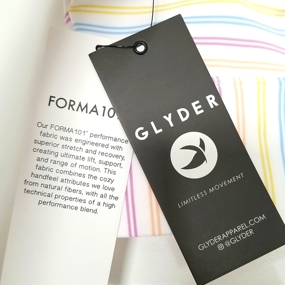 Glyder Premier Bra In White Rainbow Stripe NWT - Picture 5 of 7